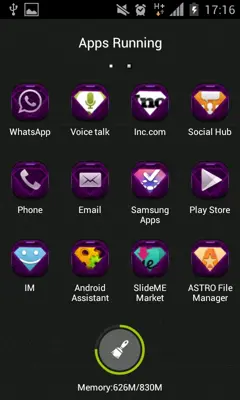 Purple Diamonds GO Launcher Theme android App screenshot 1