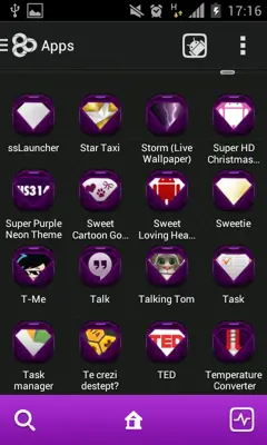 Purple Diamonds GO Launcher Theme android App screenshot 3